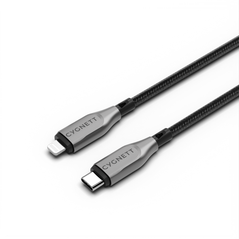 Armoured Lightning To USB-C Cable - Black  3m