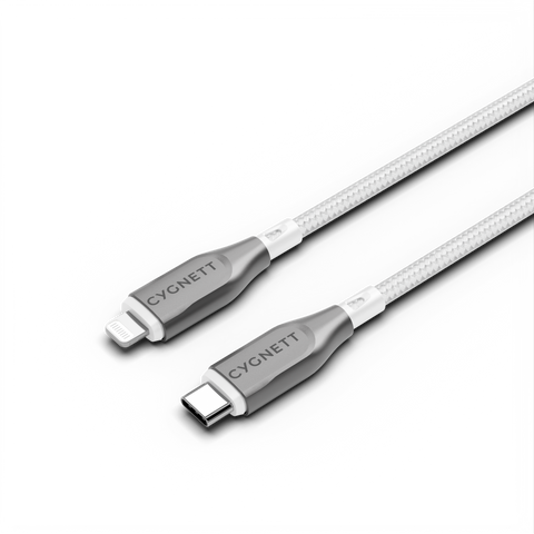 Armoured Lightning To USB-C Cable - White 1m