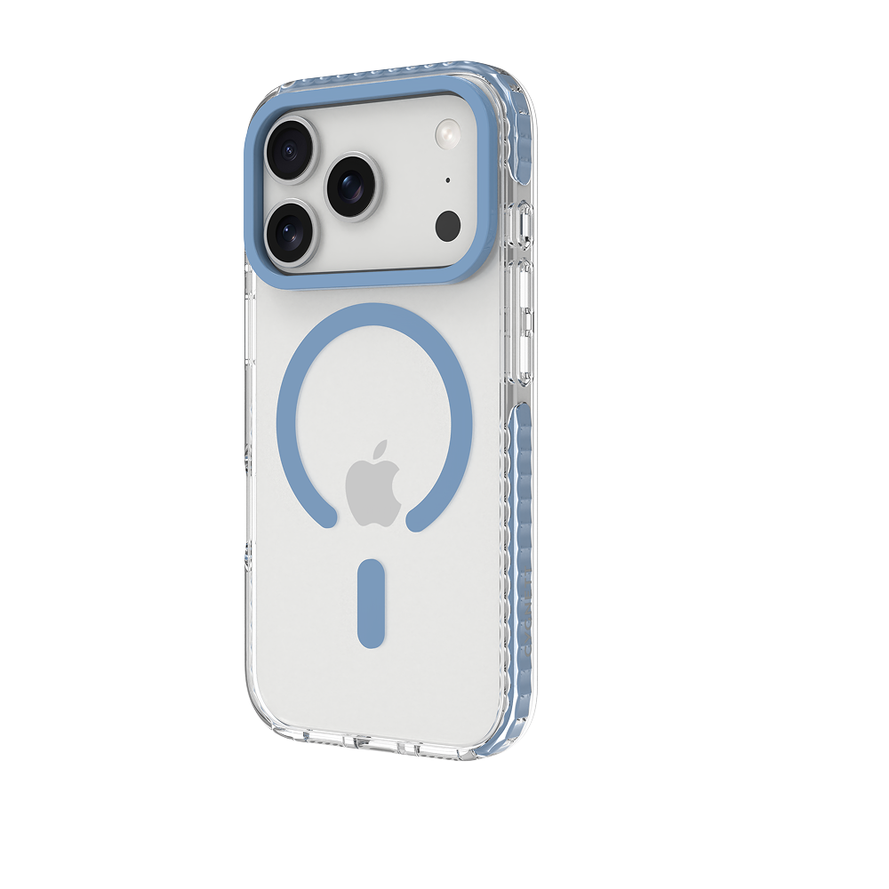 Blue Magnetic Clear Case for iPhone 18 Pro / 17 Pro