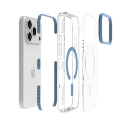 Blue Magnetic Clear Case for iPhone 18 Pro / 17 Pro