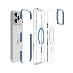 Blue Magnetic Clear Case for iPhone 18 Pro Max / 17 Pro Max