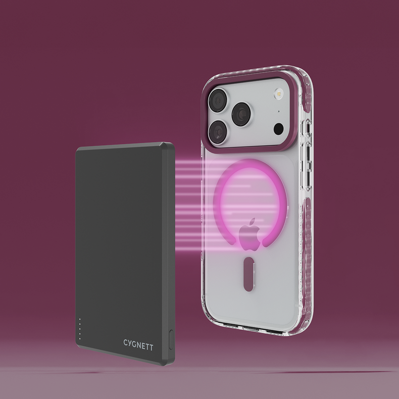 Purple Magnetic Clear Case for iPhone 18 Pro / 17 Pro