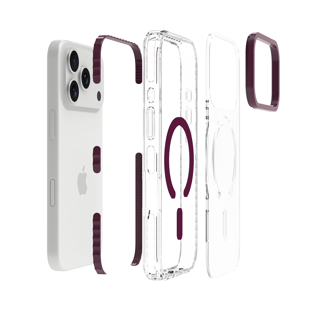 Purple Magnetic Clear Case for iPhone 18 Pro / 17 Pro