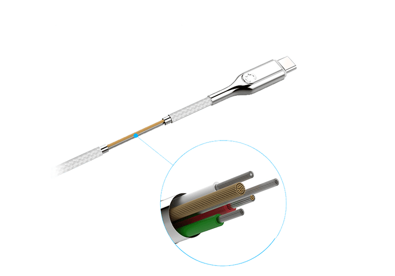 USB-C to USB-C Cable (USB 2.0) Braided White 1m