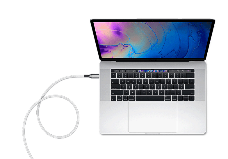 USB-C to USB-C Cable (USB 2.0) Braided White 1m