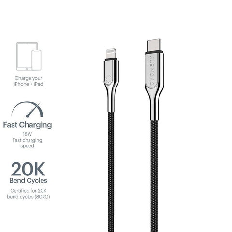 Lightning to USB-C Cable Black 2m - Cygnett (AU)