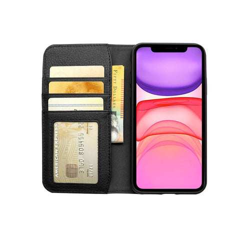 iPhone 12 & 12 Pro Leather Wallet Case  - Black - Cygnett (AU)